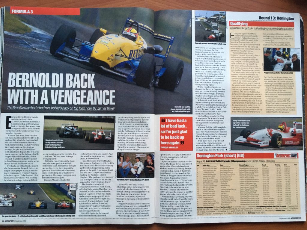Autosport 1998 British F3 race report Donington Park