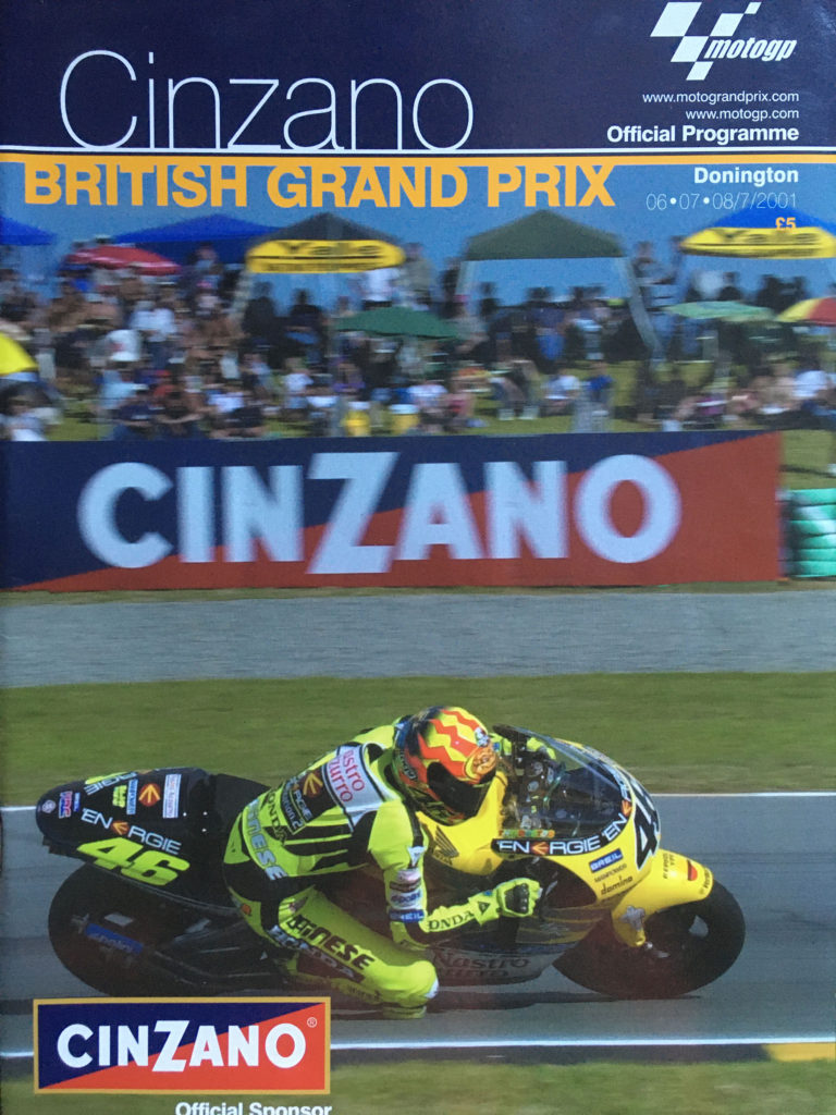 2001 British Motorcycle Grand Prix programme cover