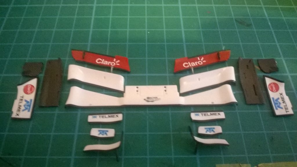 Fujimi Sauber C30 front wing components