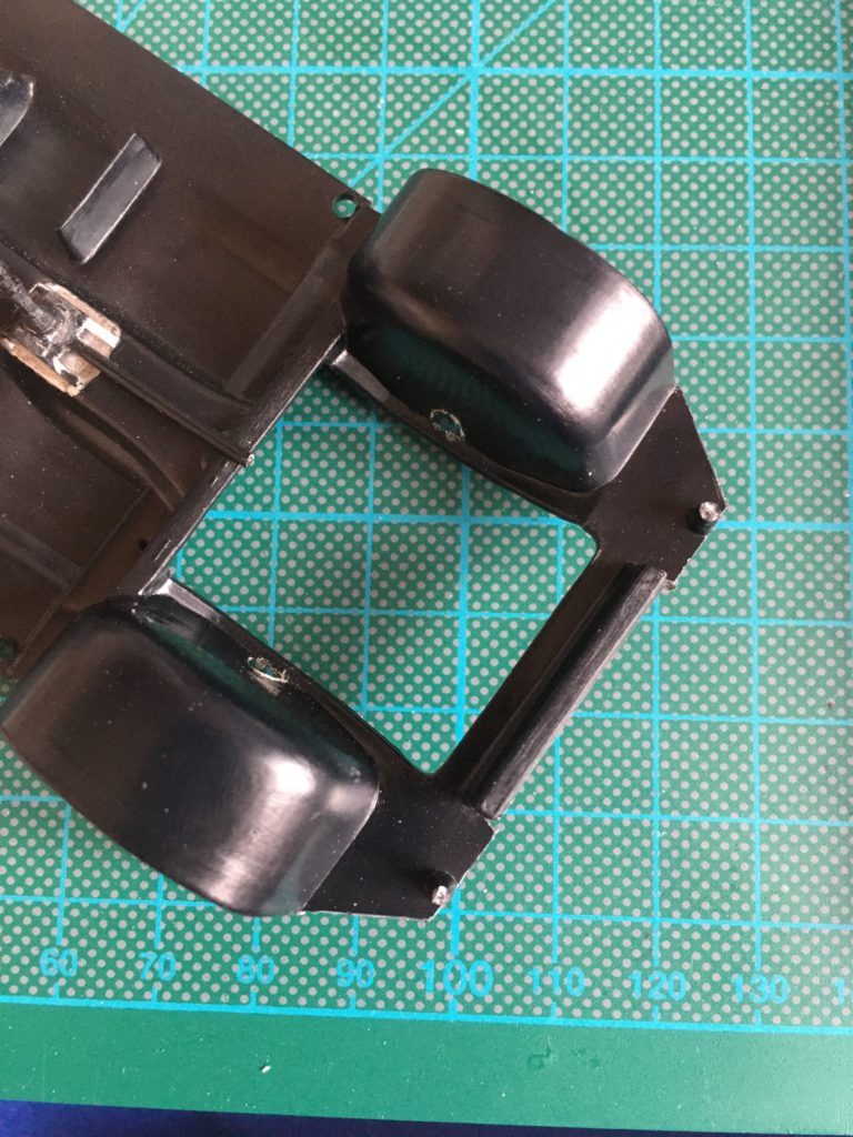 Italeri Lancia Delta HF Integrale floor with corners cut away